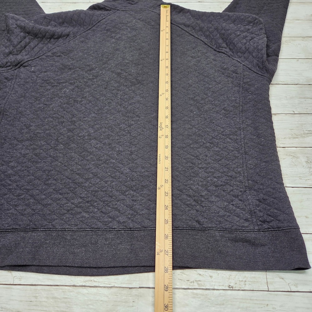 Eddie Bauer Quilted Mock Neck Pullover Mens XXL Gray Snap Button Sweatshirt - Picture 8 of 9